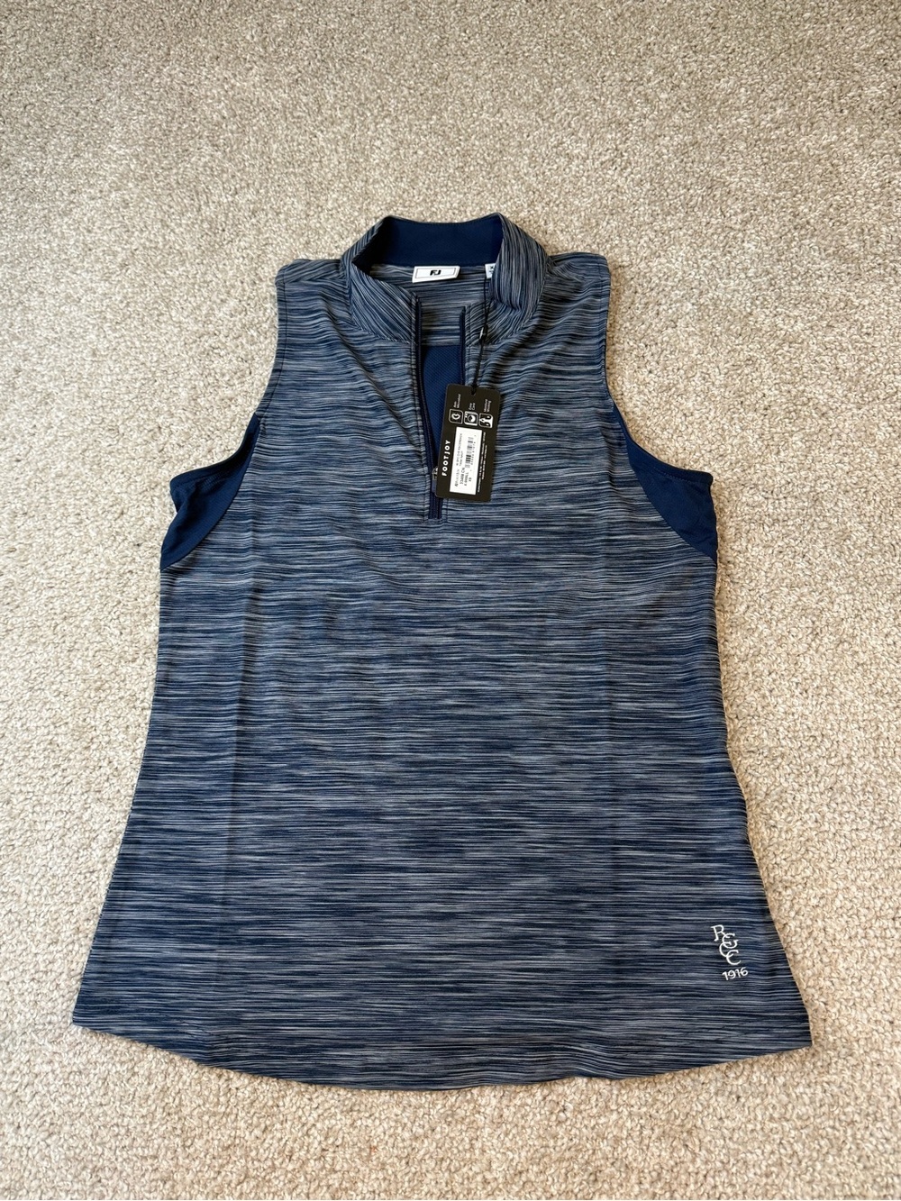 FootJoy Women's Navy Sleeveless Quarter-Zip Top- XS - New!